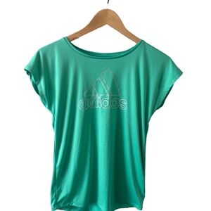 Adidas Green Logo Athletic Top Youth XL (14/16) Polyester
